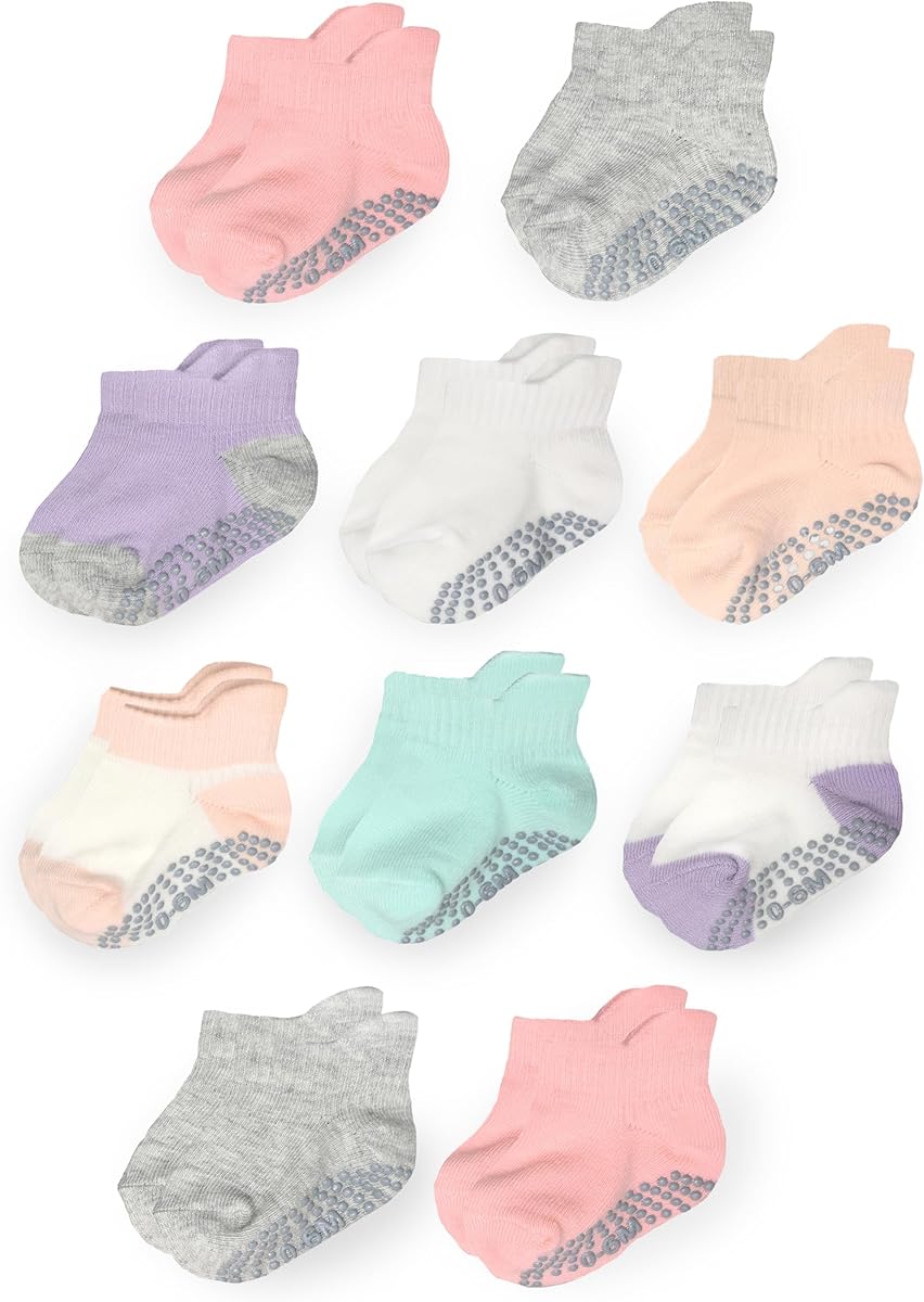 Calcetines de algodón con agarre para bebés y niños pequeños