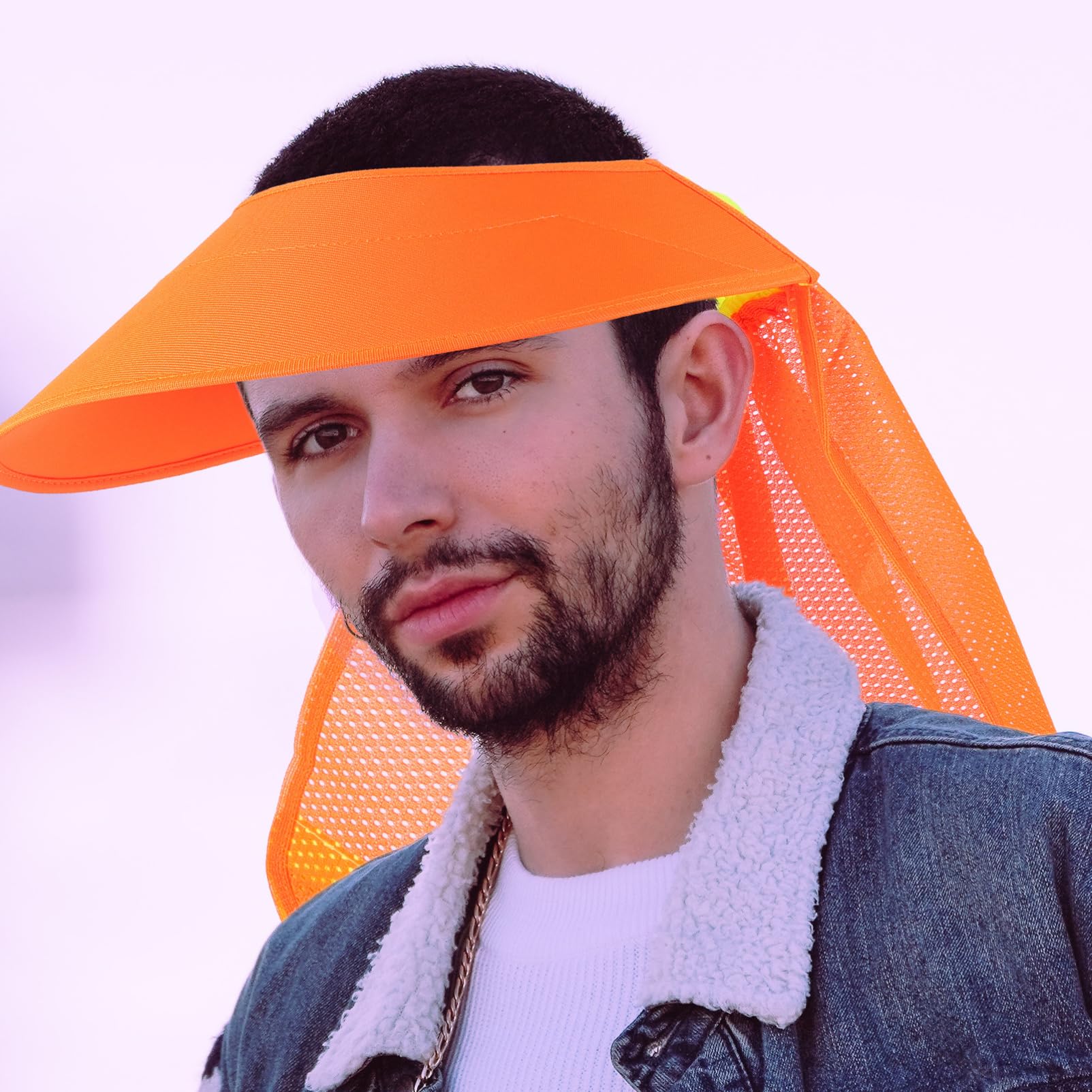 jojofuny Visera para Casco De Seguridad Visera para El Cuello con ala Completa Banda para La Sombra del ala del Casco De Seguridad Visera para Gorra Parasol para Sombrero Clip para