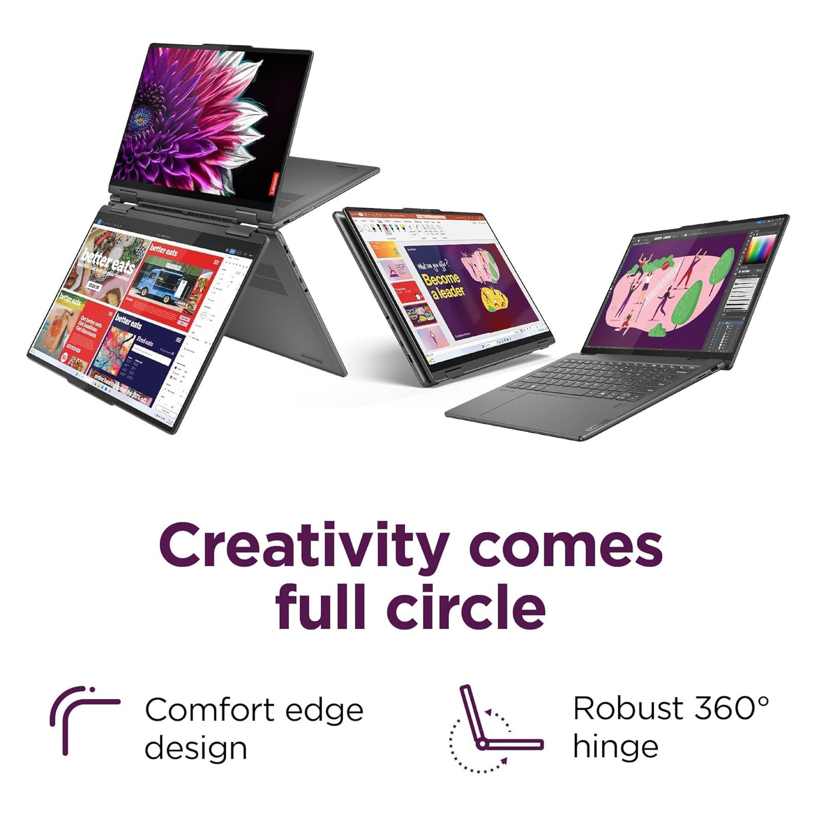 Lenovo Yoga 7i 2-in-1 Laptop, 16" FHD+ 2K Touchscreen Display, 12-core Intel Core Ultra 7 155U, 16GB LPDDR5X, 1TB SSD, Backlit KB, Fingerprint, Thunderbolt 4, Win 11 Home, Storm Grey, EAT 16GB USB Pen