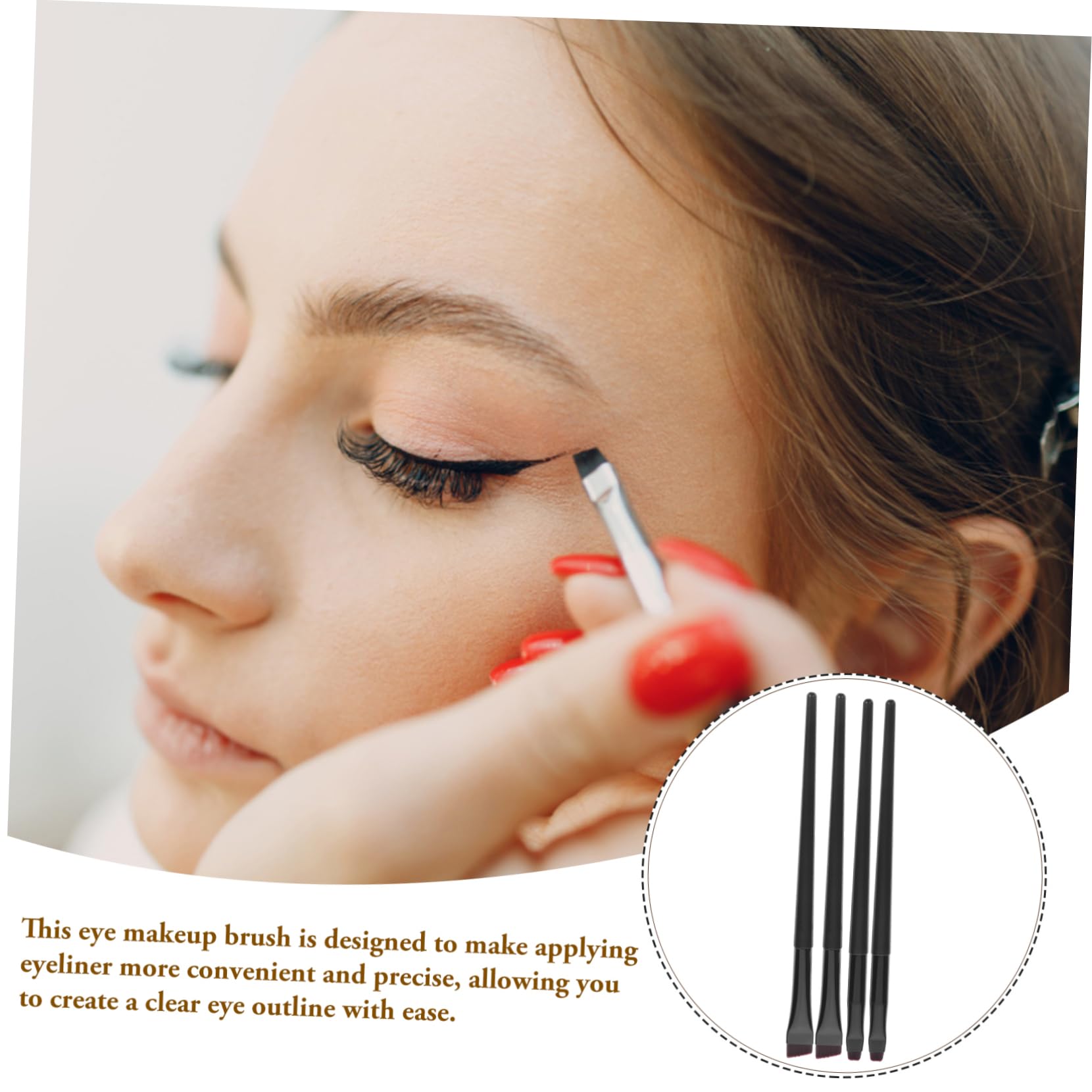 FRCOLOR 48 pennelli per eyeliner, per il trucco degli occhi, pennello per la precisione degli occhi, pennello per il trucco degli, pennello per il trucco degli, pennello per il trucco