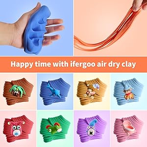 iFergoo Modeling Clay Kit - 36 Colors Magic Air Dry Clay for Kids, Ultra Light, Safe & Non-Toxic, School Art & Craft Project, Great Toy Gift for Boys and Girls