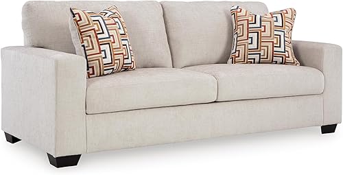 Signature Design by Ashley Aviemore - Sofá costero con 2 almohadas decorativas, color beige