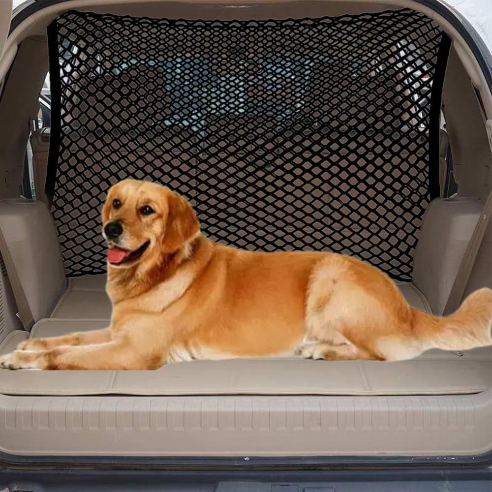 NIKTVEZ Pet Safety Net for Cars, for Subaru Crosstrek III II I Forester VI V III II I Levorg Layback Viziv Rear Seat Protection Mesh Easy Install Multi-Functional Dog Guard
