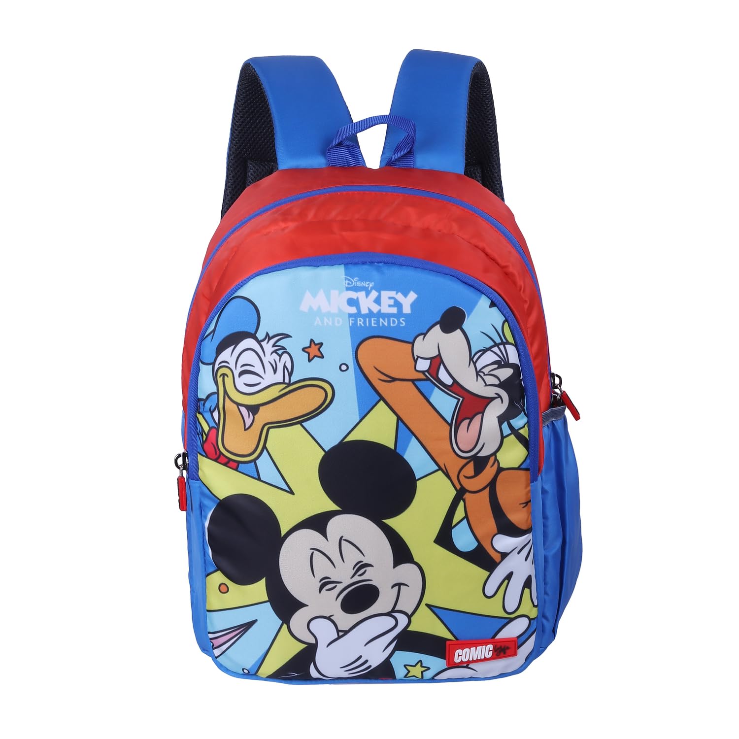 disney Kids School Bag Soft Plush Backpacks Cartoon Printed Mickey Mouse and Donald Duck School Bag for Unisex Kids | Casual Bagpack | Light Blue (3-8 Years) AZ906-picture-50