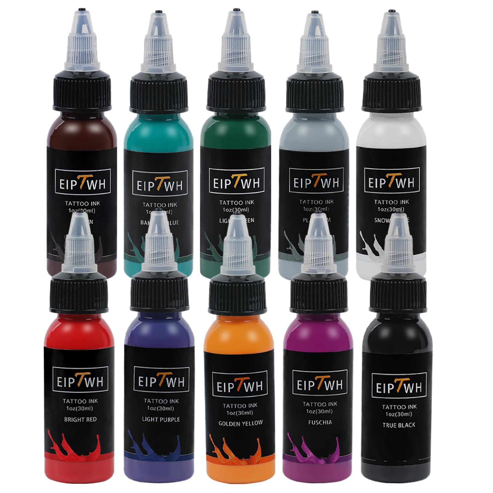 Profesional Tattoo Ink Set,10 Colors 1 fl oz 30ml Colorful Tattoo Pigments for Outlining Shading Work Tattoo Ink Colors Kit for Tattoo Artist Tattoo Supplies