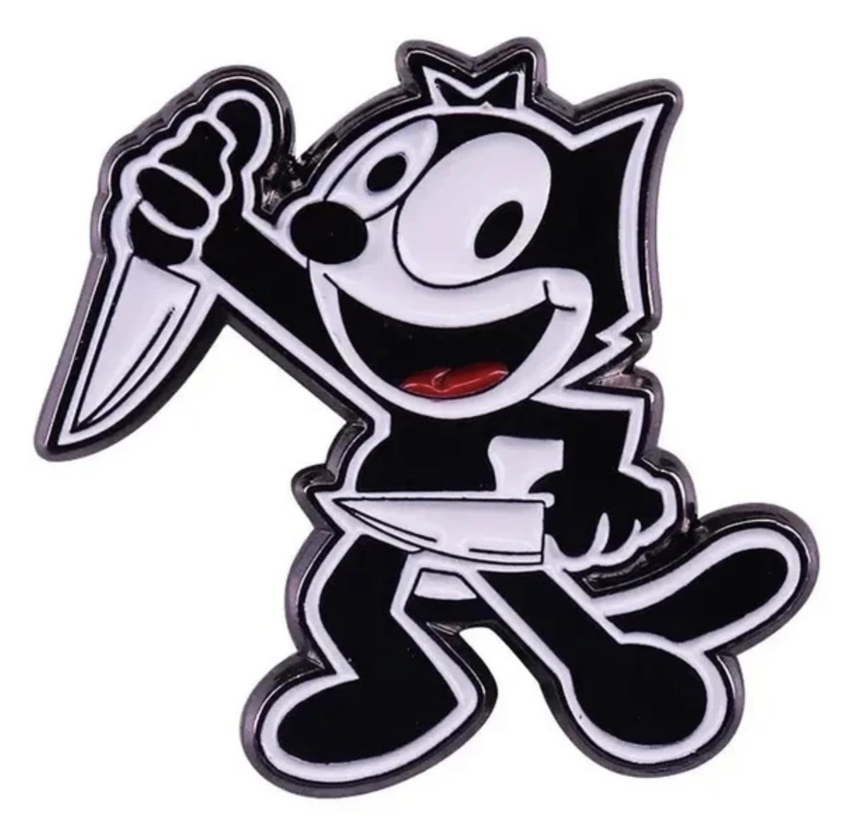 Felix the Cat Classic Black White Cartoon Knives Knife Stab Smile