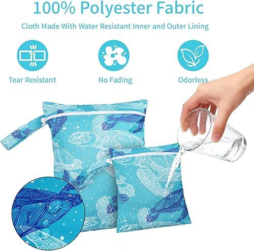 Miniatura 3 de 2 bolsas húmedas, impermeables, reutilizables, con cremallera, para pañales, para viajes, playa, piscina, natación, pañales para bebé, gimnasio,