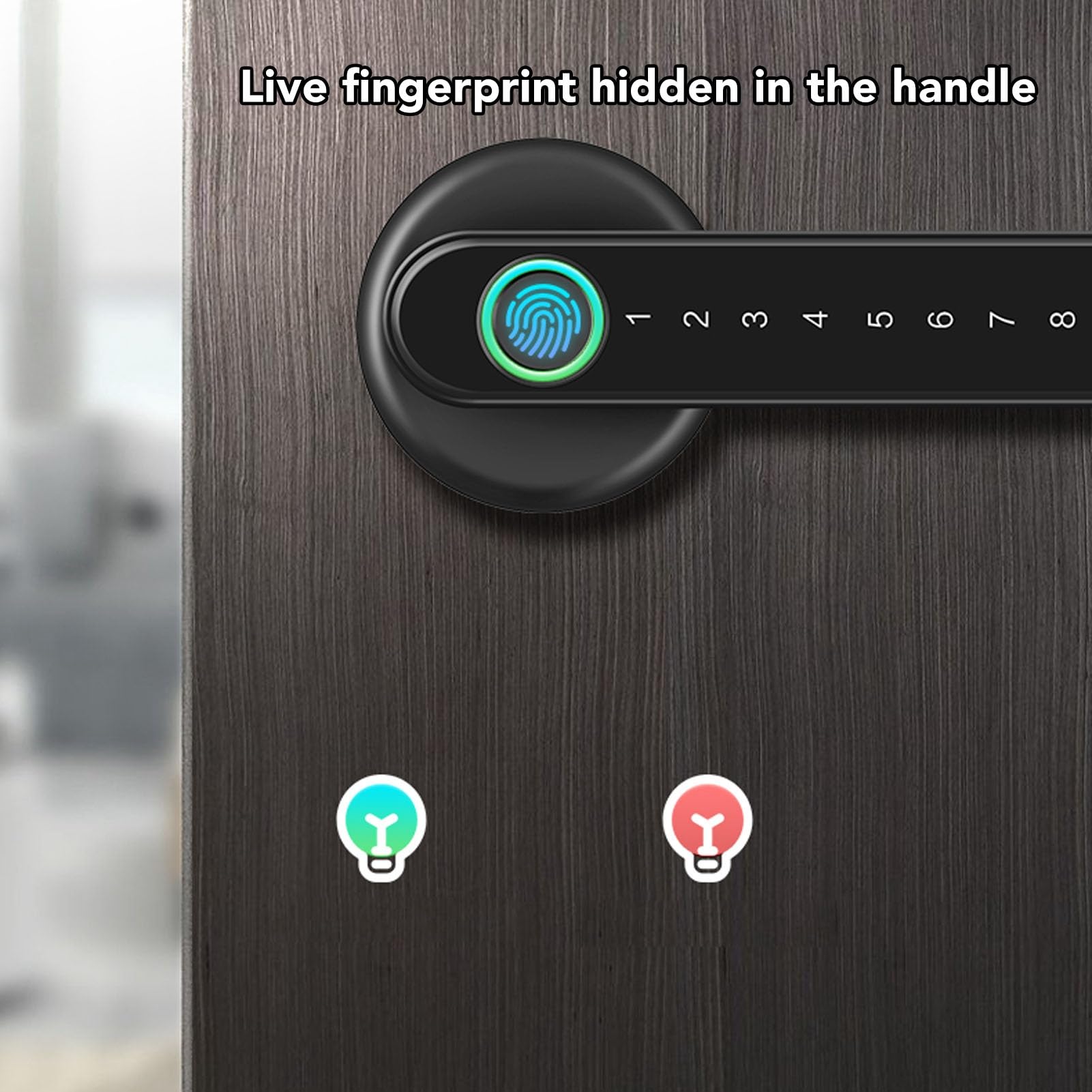 Inteligentna Blokada Linii Papilarnych Drzwi, Wszechstronna Kontrola Bluetooth i Dostęp za pomocą Hasła, Idealna do mieszkań i Hoteli, 1 Jednostka