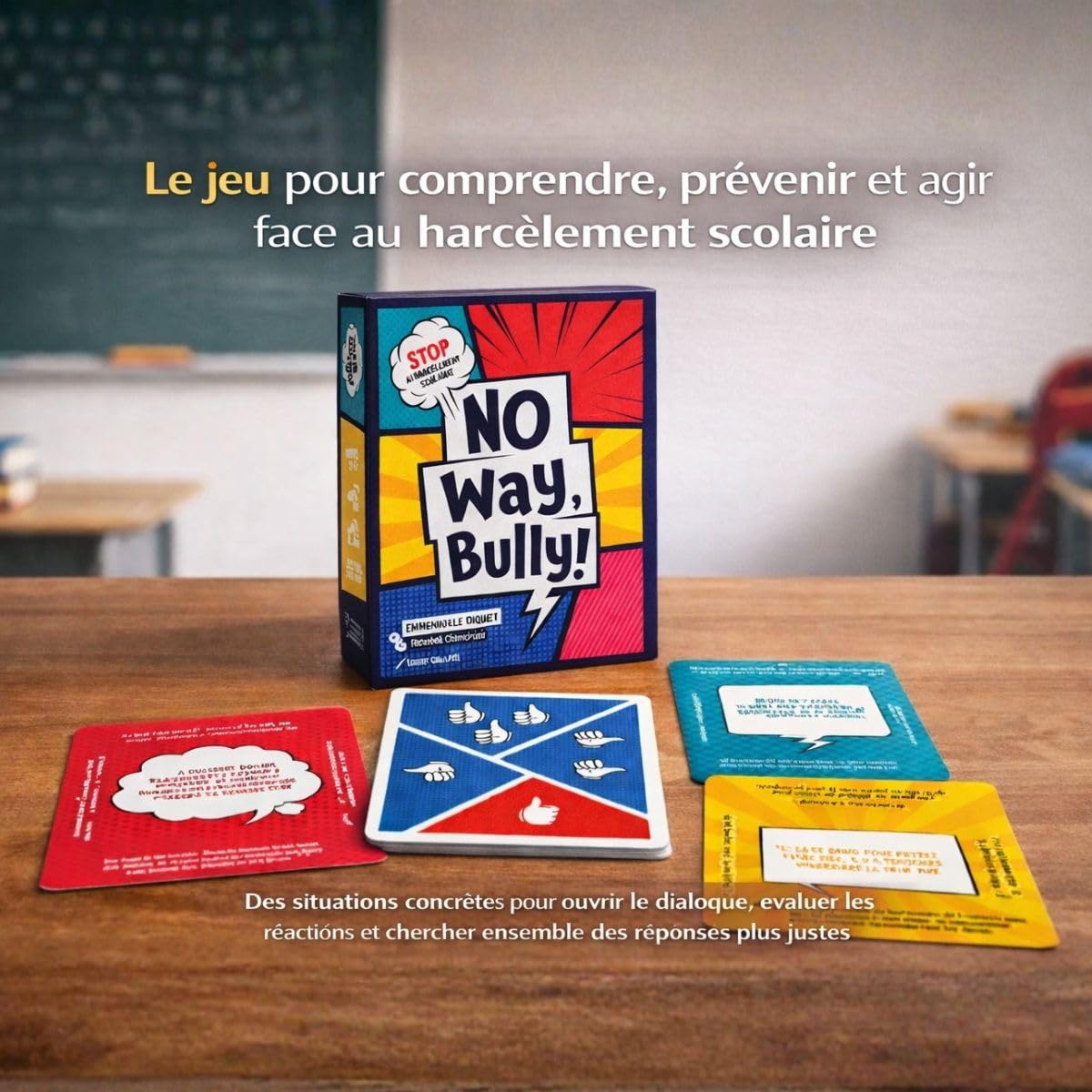 Topla | No Way, Bully! | Jeu Contre Le harcèlement Scolaire et Le cyberharcèlement | 10–18 Ans | 2 à 30 Joueurs | Parents, Enseignants & Professionnels | Livret Pratique 24 Pages