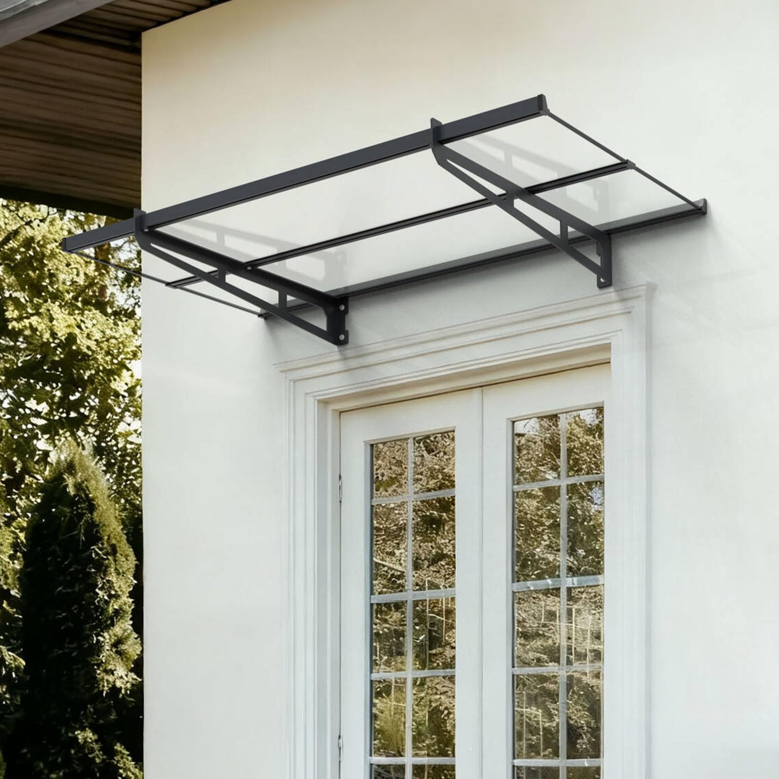 Schartec Aluminium-Vordach P1400 Aluminium-Vordach als Eingangsvordach, Haustürvordach, Eingangsüberdachung, Hauseingangsdach mit edlem Design