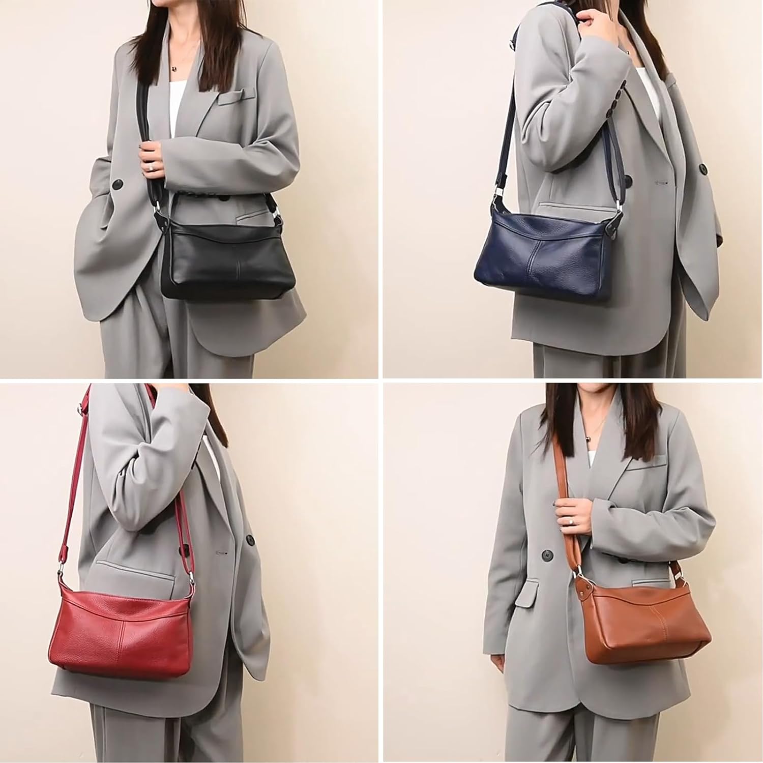 Sursee Genuine Leather Hobo Bag for Women Small Crossbody Purses Trendy Shoulder Bag - Image 3