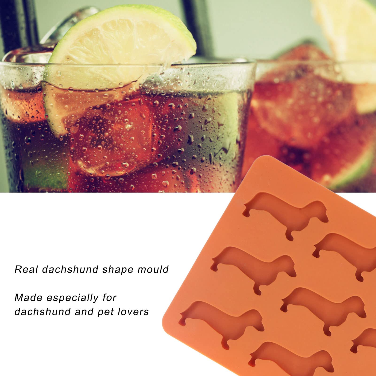 Lot De 3 Bacs à Glaçons En Silicone En Forme De Teckel Pour Cocktails Au Whisky