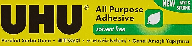 UHU 34129 Solvent Free All-Purpose Adhesive Tube Blister Card, Clear