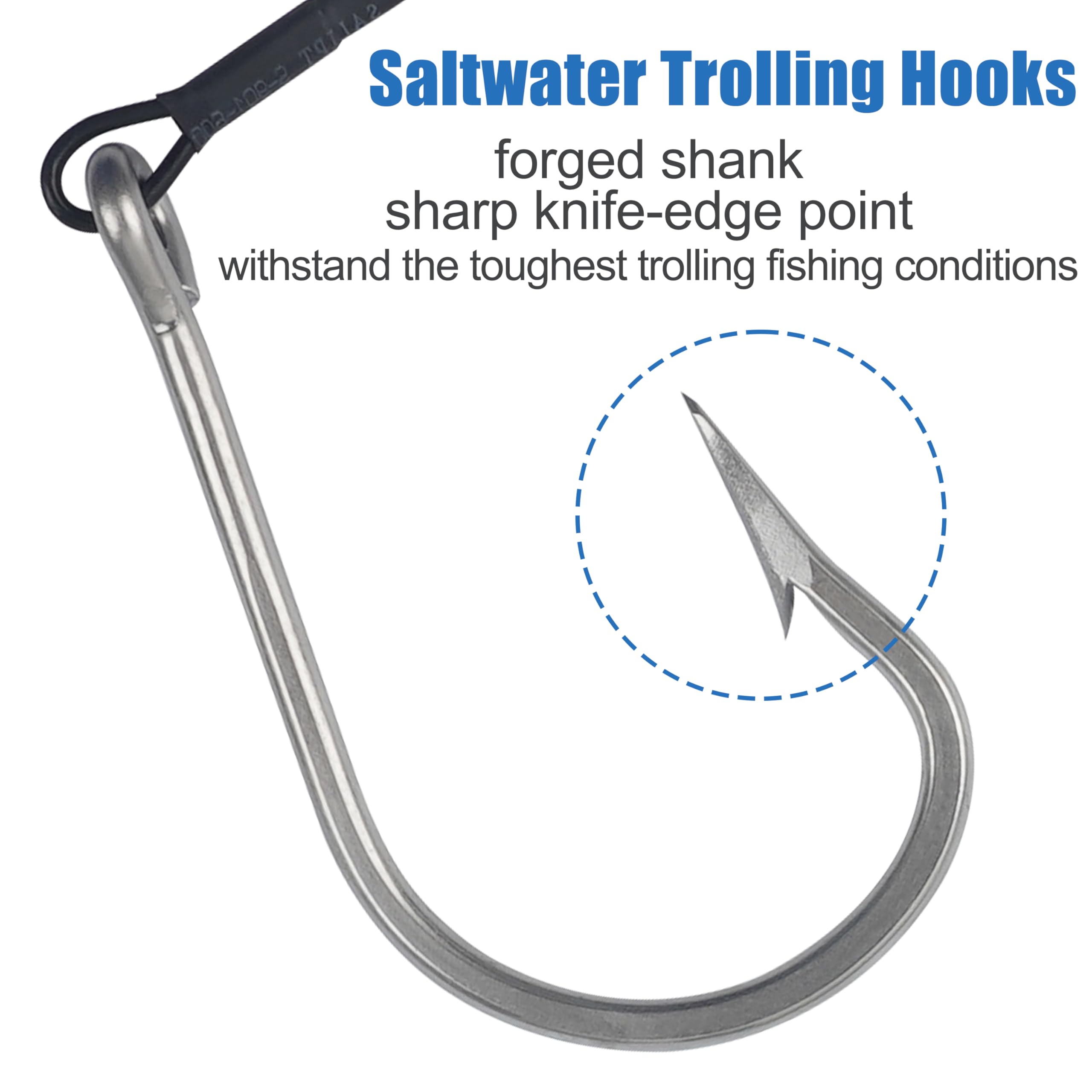 Shark Rigs Stainless Steel Twin Fishing Hooks 400LB Nylon Coated Cable Leader Rigging Saltwater Sea Fishing Double Drop Rig Drop Rig Big Game Fishing Tackle for Toothy Fish Shark Tuna (