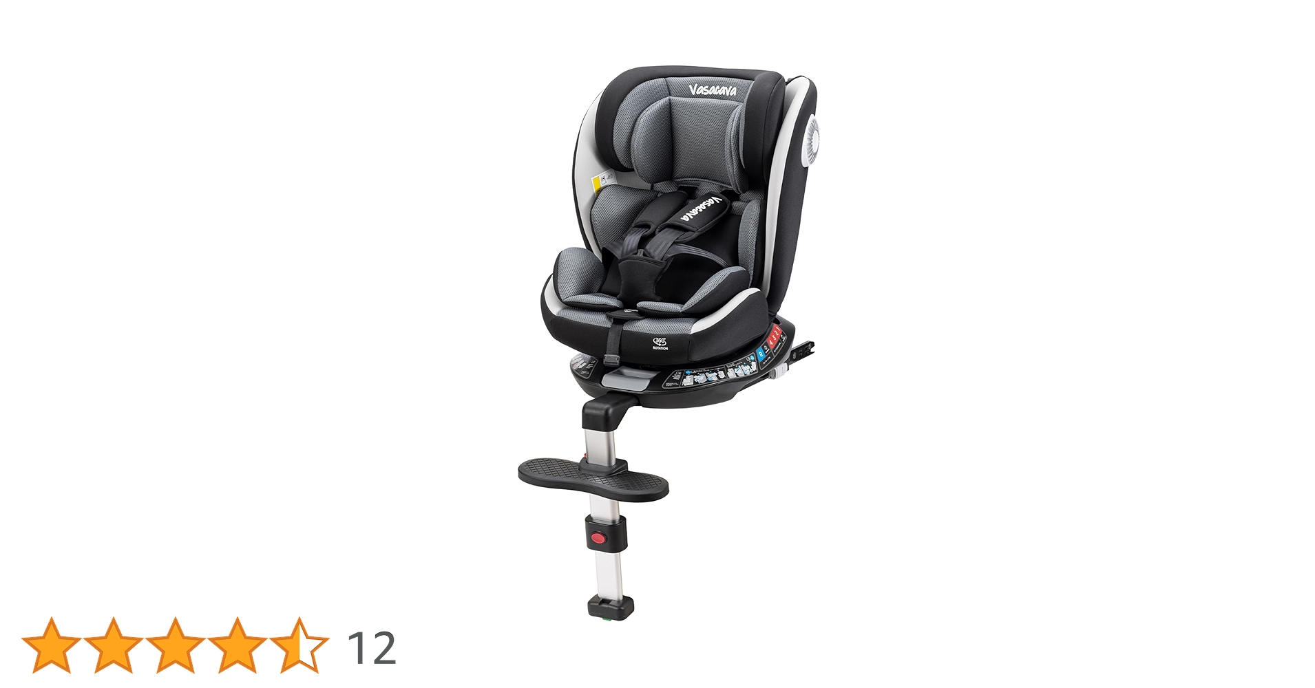Amazon | Vasacava チャイルドシート 新生児から12歳頃 360°回転