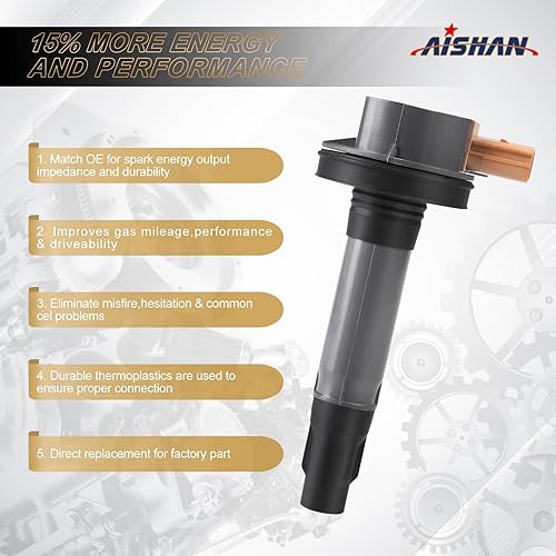Miniatura 3 de AISHAN Juego de 6 bobinas de encendido compatibles con Ford Expedition F150 ExplorerFlex 3.5L, Lincoln MKS MKT Navigator 3.5L  Reemplazar # UF646,