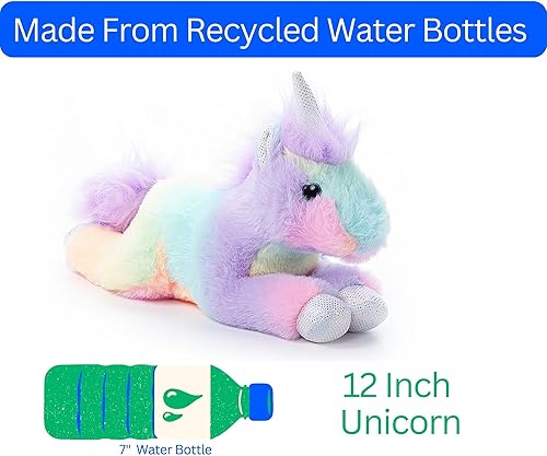 Miniatura 7 de The Petting Zoo Peluche de unicornio, animales Ombrez, unicornio arco iris, 12 pulgadas