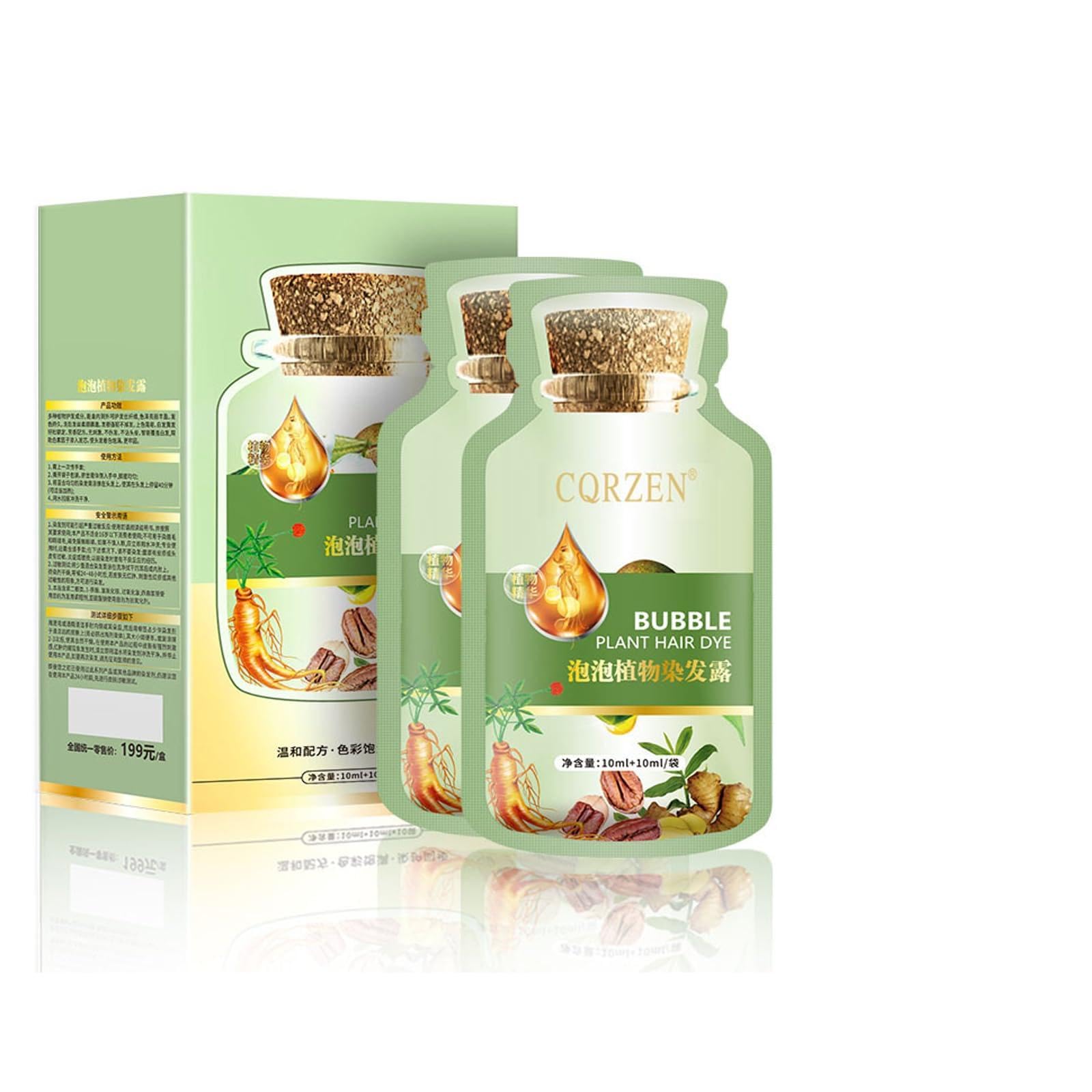 Bubble Plant Hair Dye, Natural Botanical Bubble Hair Dye Hair Dye Shampoo. (Coffee)