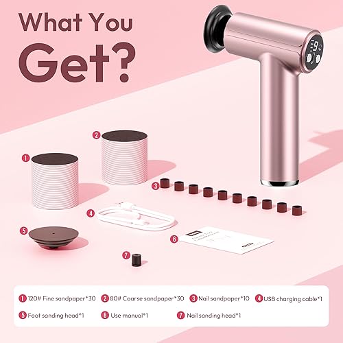 Miniatura 9 de Removedor eléctrico de callos para pies, 2 en 1, removedor eléctrico recargable de callos para pies, herramientas de pedicura con 70 piezas de