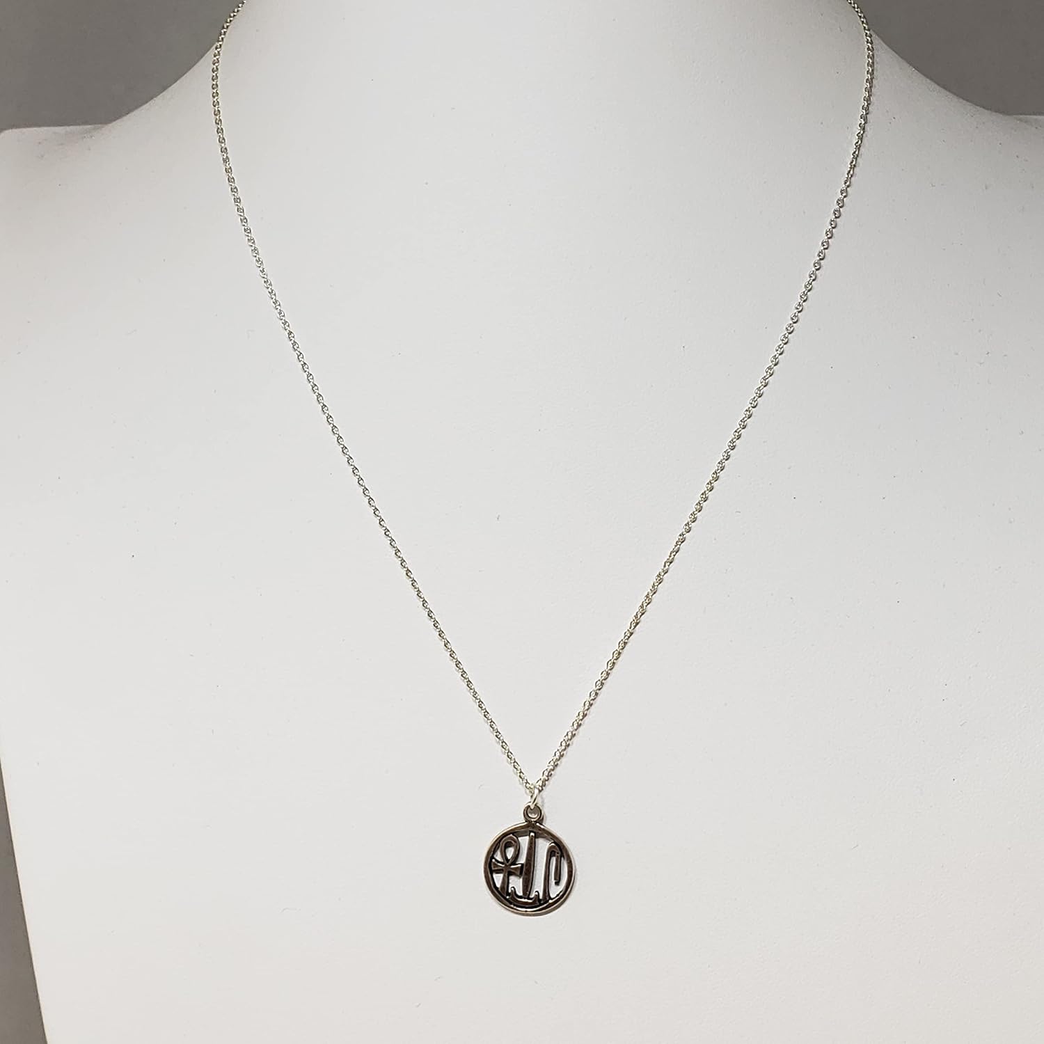 Health, Life & Happiness Necklace - Antique Silver Finish - Egyptian Hieroglyphic Symbols