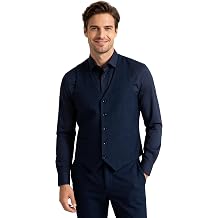 Mens Linen Suit Groomsmen 2-Piece Summer Wedding Suit Vest and Pants Set