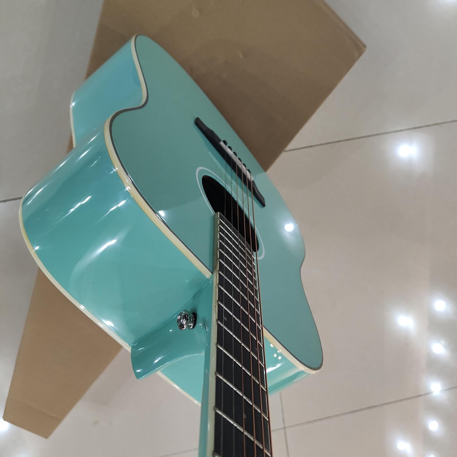 Acoustic Guitar, Turquoise Blue, Full Size Dreadnought, 6-String