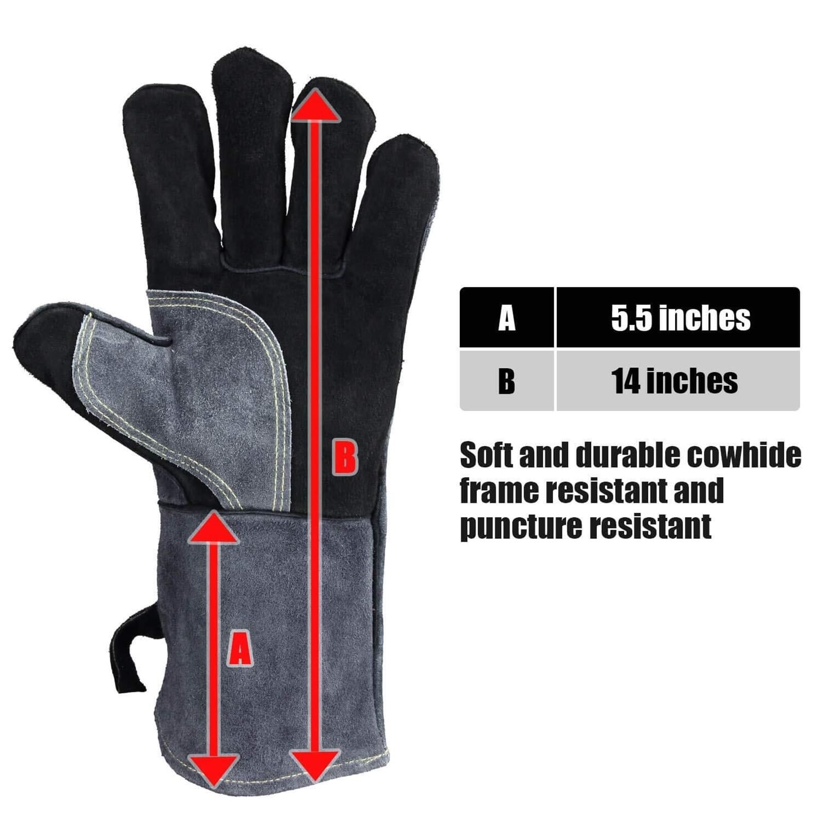 Manoplas Horno, 1 Par De Guantes Resistentes Al Calor, For Asar con Forro Aislado Manga Larga For Cocinar Cocinar Barbacoa(Black)