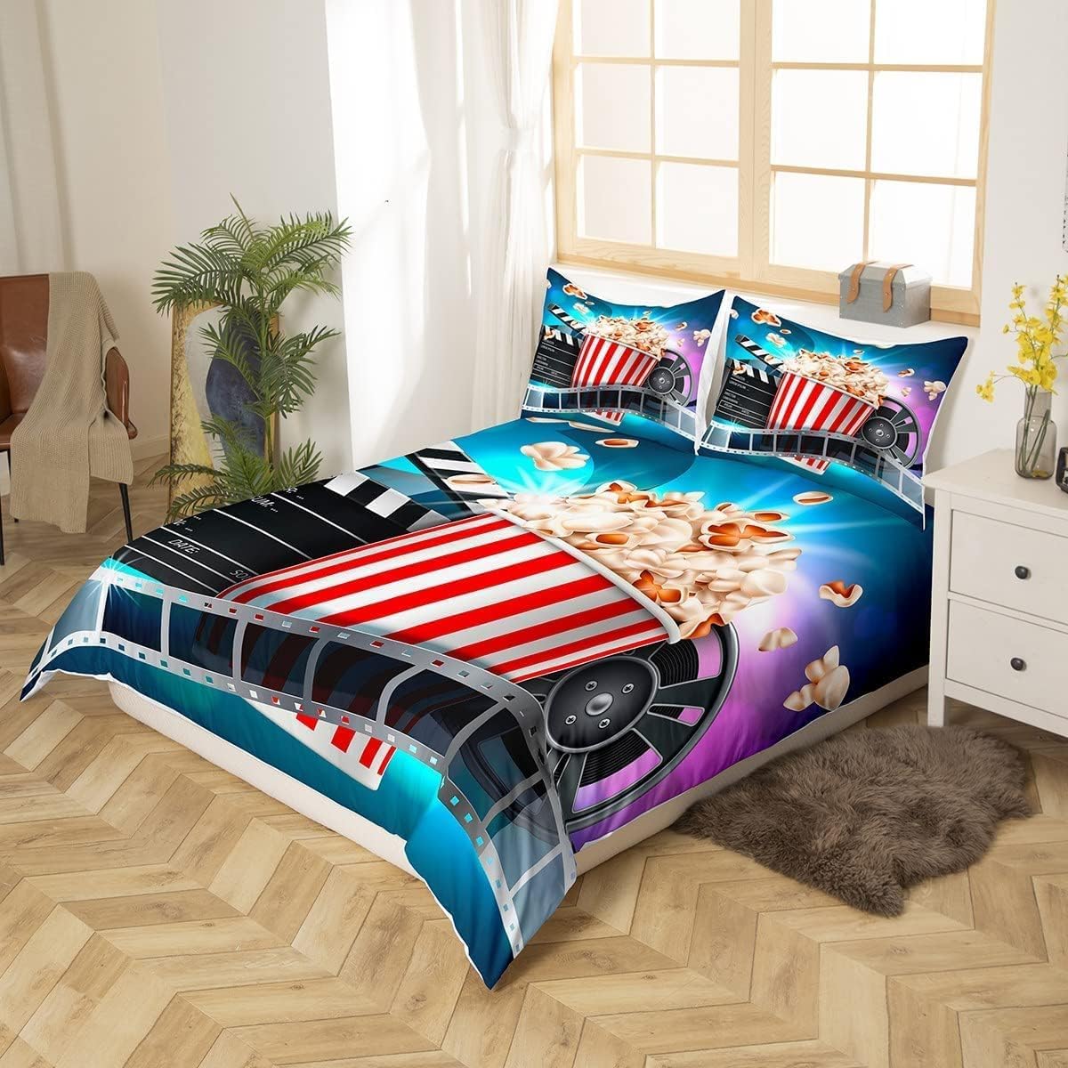 Housse De Couette 140x190 Cm Chat Imprimé 3D - Microfibre Douce, 2 Taies D'oreiller, Fermeture éclair