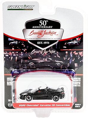 2020 Chevy Corvette C8 Stingray Convertible Black (Lot #3003) Barrett Jackson Scottsdale Edition Series 8 1/64 Diecast Model by Greenlight 37240 D