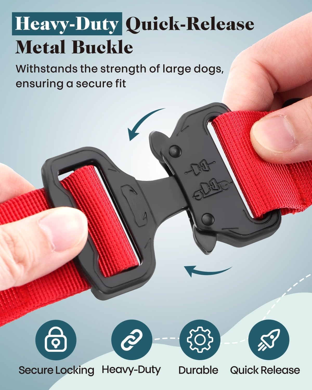 Dog Collar and Leash Set, 6-8 FT Bungee Dog Leash, Heavy Duty 2 in Wide Collar for Large Dogs, with A Dog Poop Bag Holder for Leashes