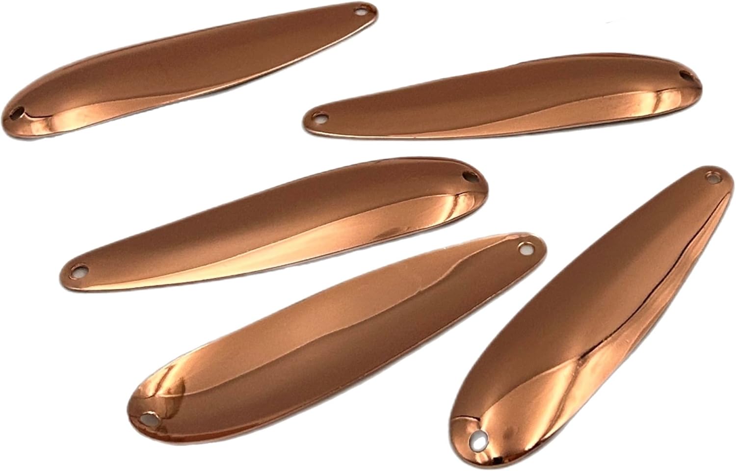 Trolling Spoon Copper Smooth for Lure Making Supplies DIY Lure Part for Spinnerbait Inline Spinner Blade Made in USA 10 Pack 100% Copper Trolling Spoon