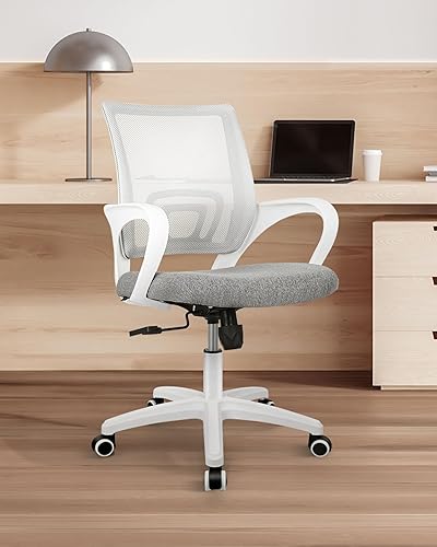 Vista 2 de NEO CHAIR Office Desk Computer Chair Ergonomic Mesh Gaming Mid Back Seat with Comfy Lumbar Support Adjustable Height Swivel for Home Task (Grey)