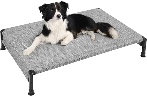 Veehoo CWC2433 - Cama fresca para perros para exteriores, cama elevada para mascotas con malla Teslin lavable y transpirable, pies de silicona disponible en Yaxa Costa Rica