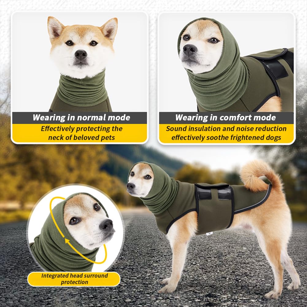 Angstlinderungsweste für Hunde, 2-in-1-atmungsaktives Hunde-Komforthemd gegen Angst, weiche Welpenjacke mit reflektierenden Streifen, angstberuhigender Mantel Navy blau S