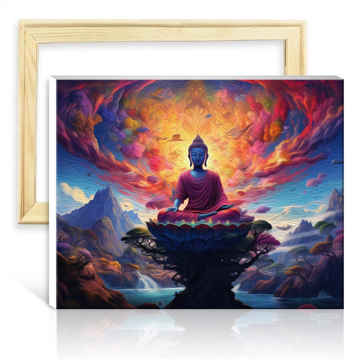 TANGFEIY Paintting Gautama Buddha DIY Oil Painting by Numbers Canvas Crafts Acrylic Number with Paintbrushes Perfect Home Wall Decor NO Frame(60x75cm)