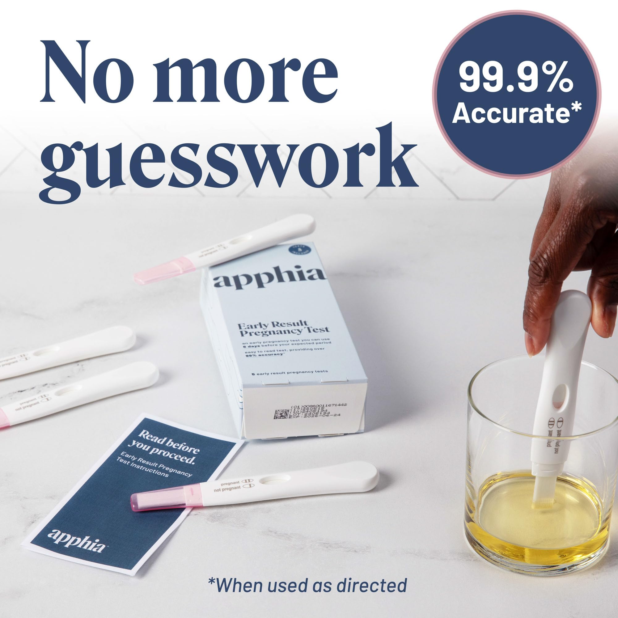 Apphia Early Detection Pregnancy Test (5 Pack) | FSA/HSA Eligible | Midstream Pregnancy Test | Get Results 6 Days Sooner – Made in The USA