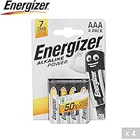 Vista 2 de Energizer Potencia alcalina, paquete de 4 pilas AAA, larga vida útil para uso diario, sin sulfaciones y 7 años de vida útil