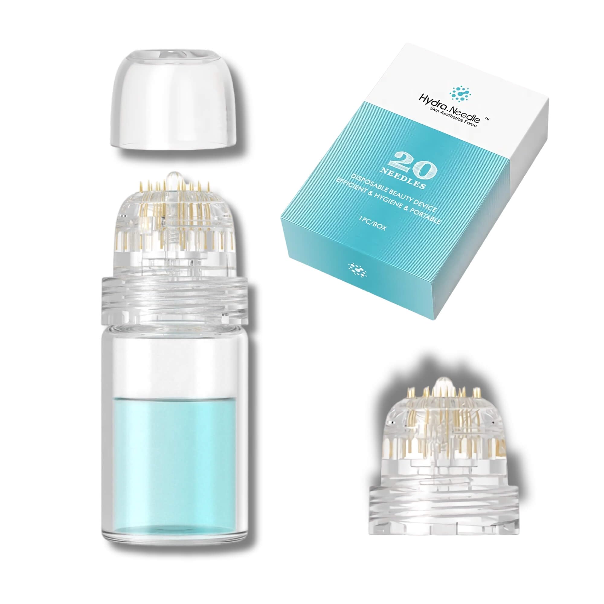 Hydra Needle Stamp with One Tip Replacement, Ultra-Fine Hydra Needle Stamper Microneedling 20 Pin Length 0.5mm