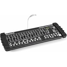 BeamZ DMX 384 Lighting Controller Console, 384 Channel DMX Stage Lighting Mixer Desk with 16 Faders, Chase & Fade Effects, USB Light, Microphone, 12 Fixtures x 32 Channels, 3-Pin XLR