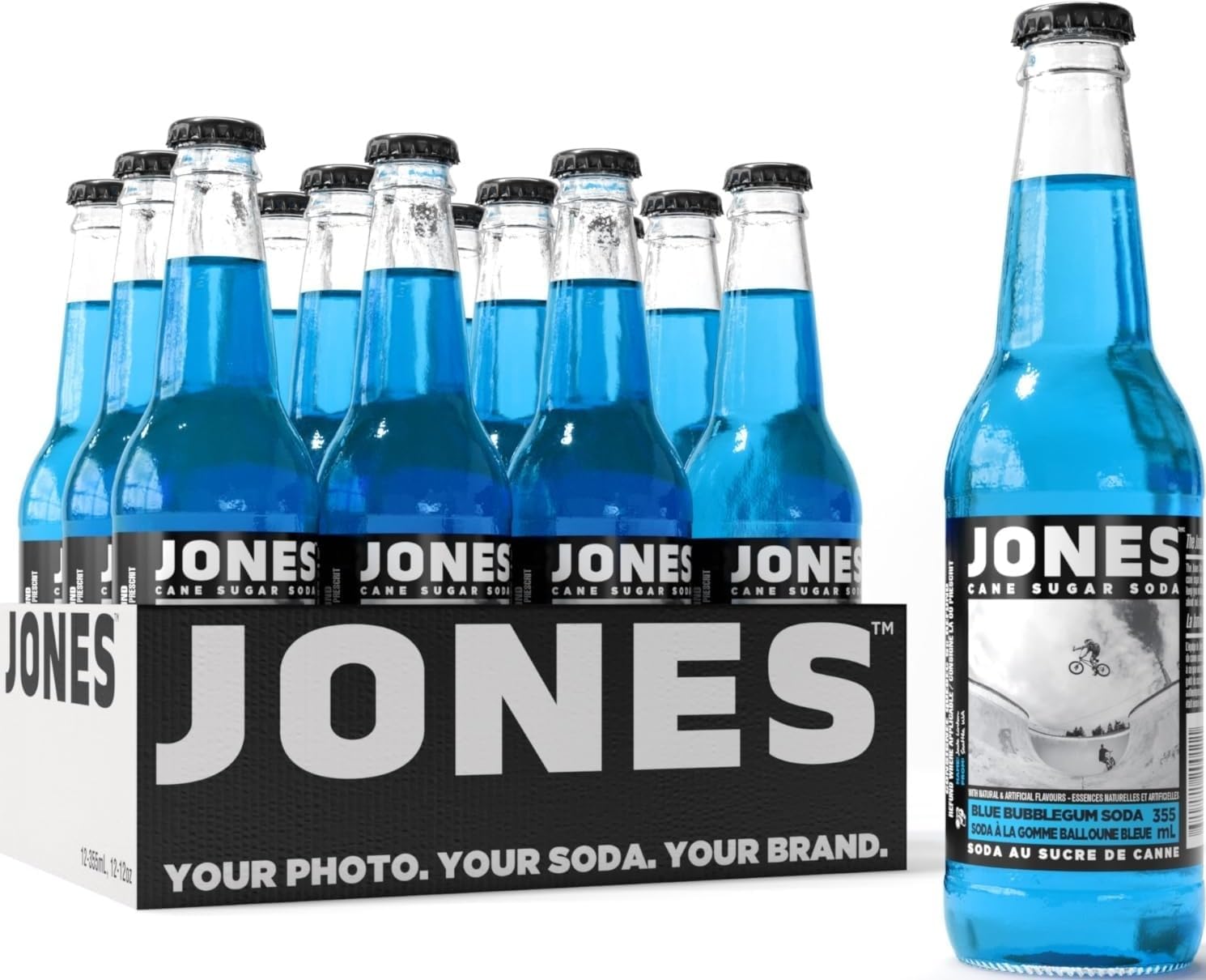 Blue Bubblegum Flavor | 12-Pack | The Original Craft Soda | Made with Pure, 100% Cane Sugar | Pop Beverages/Soft Drinks | 12 Oz Glass Bottles