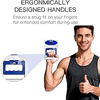 Vista 3 de MEGAWISE Grip Strength Dynamometer Pro - Digital Hand Grip Tester & Trainer, 265lbs/120kg High Precision Sensor, Home Fitness, gym (White)