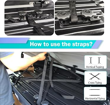 leechio 4 PC Roof Box U-Bolt Rack Clamps Kit, Roof Rack Bolt Clips with 8 Lock Nuts, Ceiling Box U-bolt Rack Clamps Kit, Universal Travel Mount Accessories (Black)