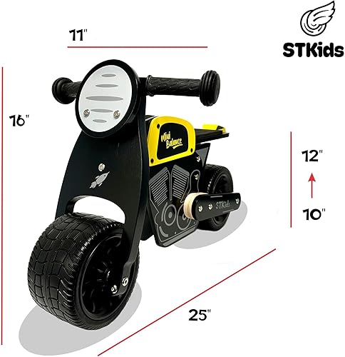 Miniatura 8 de Wooden STKids MiniBalance, bicicleta de equilibrio para bebé, bicicleta de equilibrio para niños de 1 año, niños y niñas de 10 a 24 meses, bicicleta