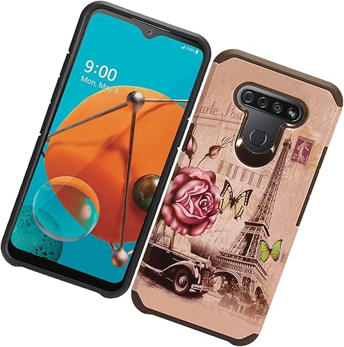 Miniatura 73 de Para LG K51, LG Reflect (LM-K500) - Funda híbrida para teléfono con imagen - AD1 mármol negro
