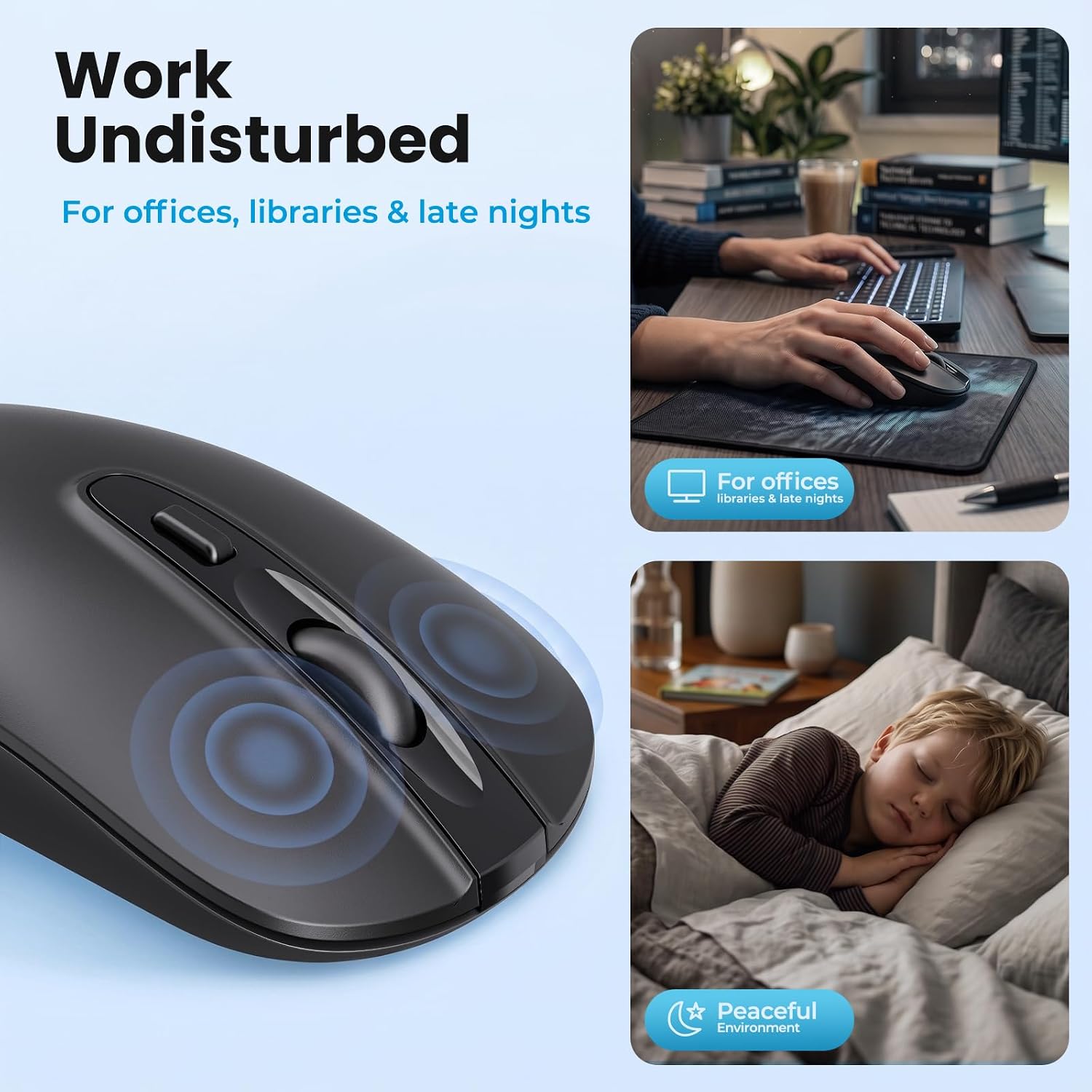 Wireless Mouse for Laptop, Portable Slim Silent Design for Left & Right… thumbnail 2