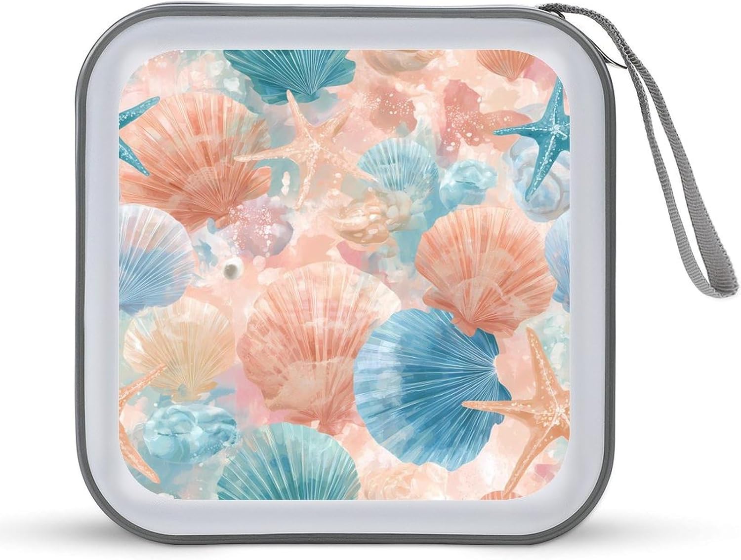 Starfish Scallop Pearl CD Case Wallet Portable DVD Holder Organizer Box