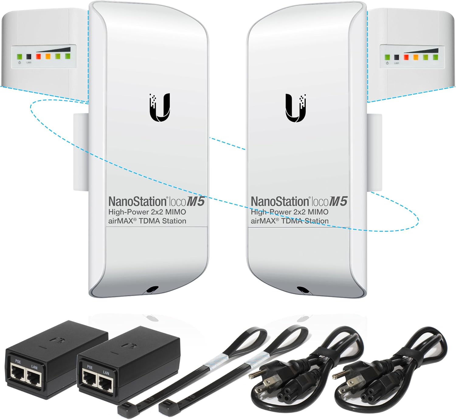PreConfigured Bundle of 2 Ubiquiti NanoStation P2P2 Units Kit