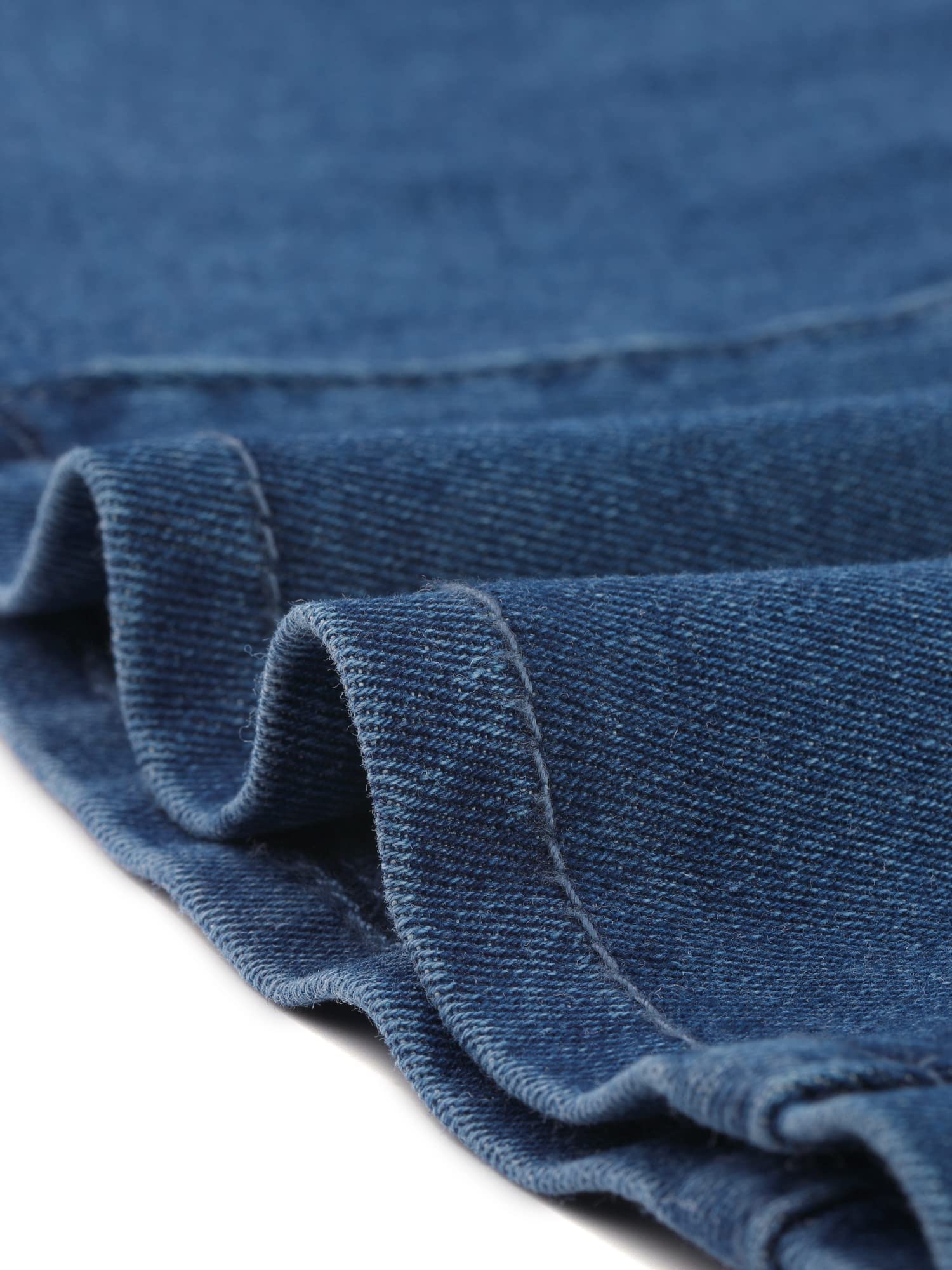 Allegra K Jupe en jean décontractée, évasée, longueur genou, extensible, taille haute | Dos élastique, taille haute, longueur au-dessus du genou, plissé évasé, style Y2K, décontracté, travail, usage quotidien