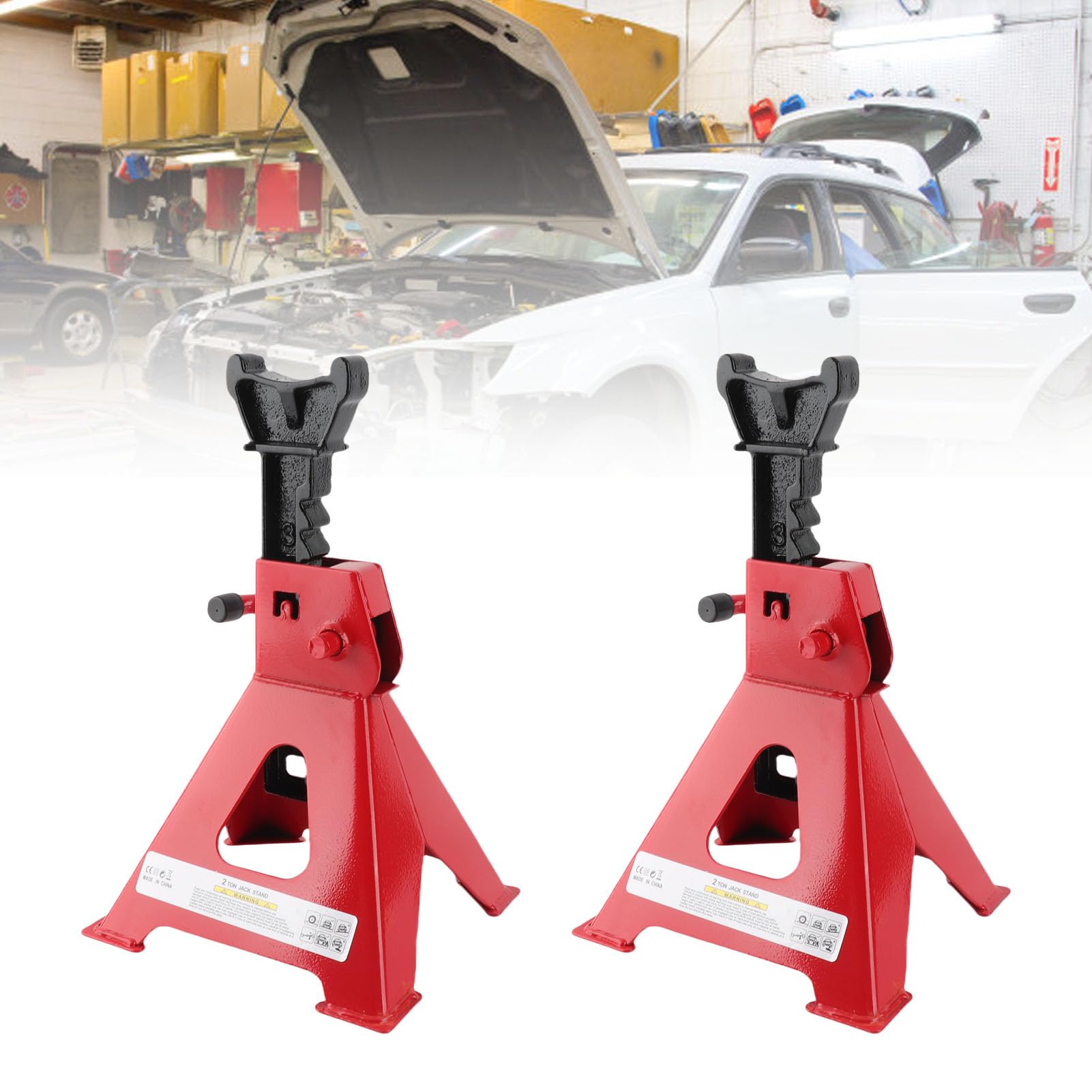 Cavalletto per Auto 2 Set Martinetto 2T di Sollevamento Leggero in Acciaio al Carbonio per Auto SUV Camion