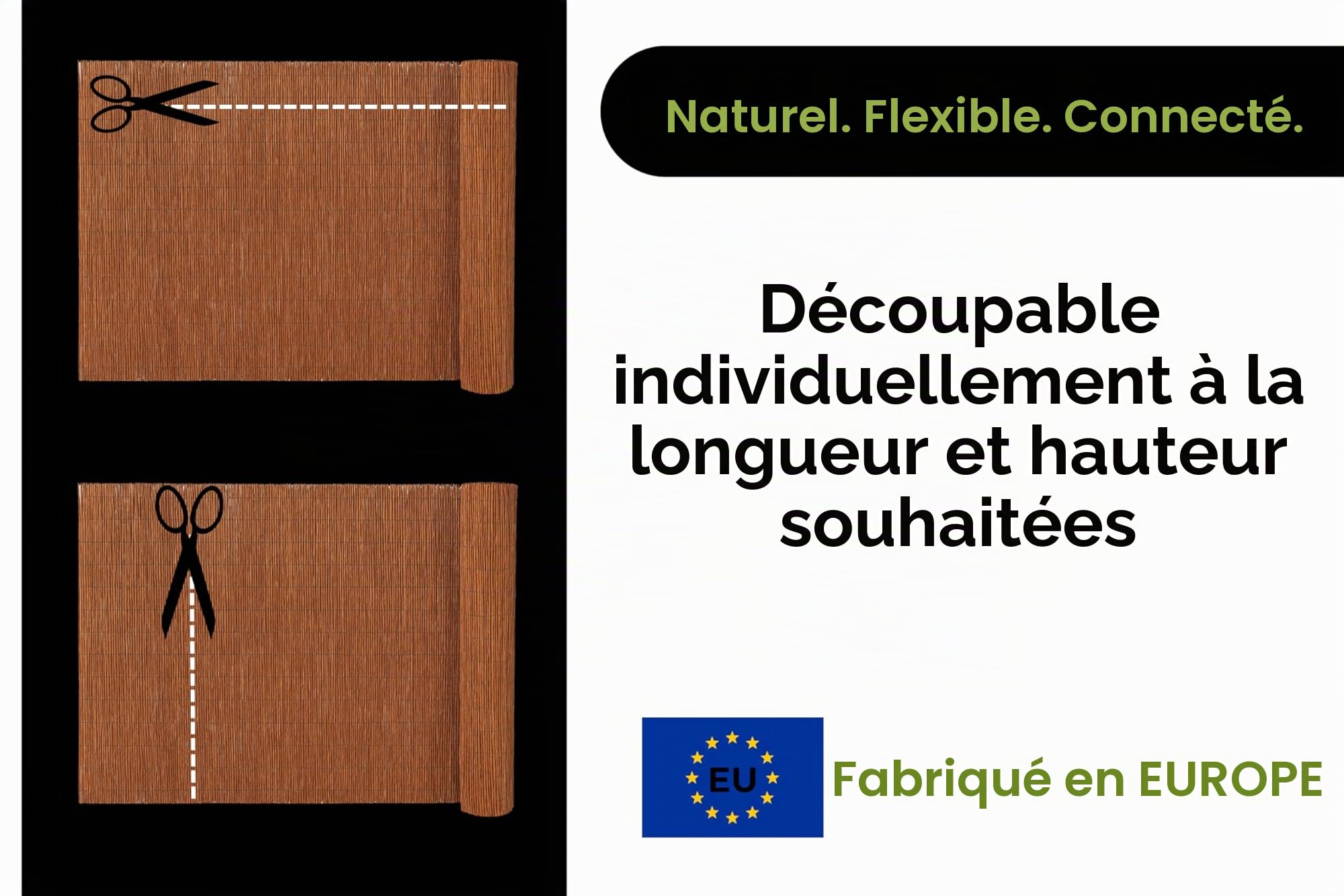 Canisse Osier 100 x 500 cm Clôture de Saule -Canisse Brise Vue Balcon et Patio - Cloture Jardin Exterieur - Protection Contre Le Vent & Le Soleil - 100% Naturel